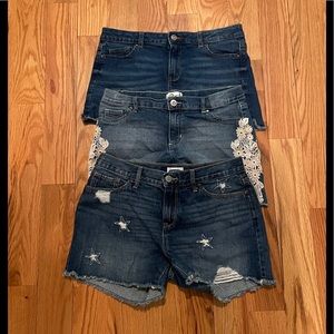 3 Pairs Girls Denim Shorts